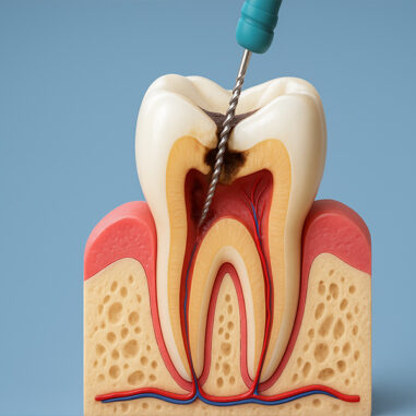 Tooth with infection required root canals treatment